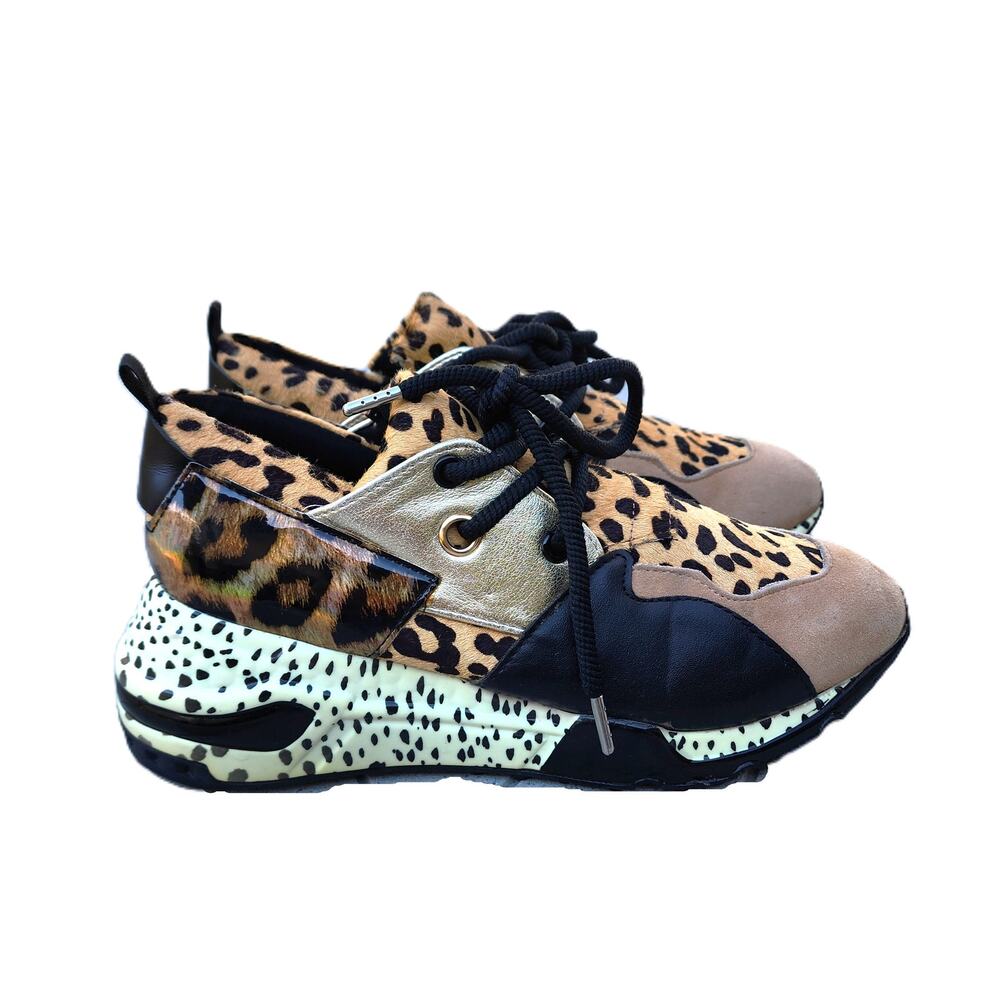 Steve Madden Cliff Cheetah Print Wedge Fashion Sneakers 8 - Picture 3 of 10